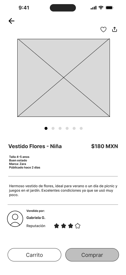 Detalle Producto — Wireframe